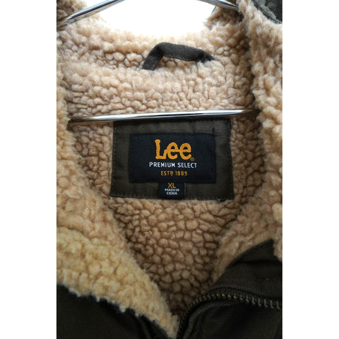 "Retail" Vintage Lee Premium Select Sherpa Lined Canvas Full Zip Vest Green XL