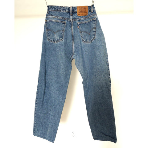 "Retail" Vintage Levi's 550 Orange Tab Relaxed Fit Tapered Leg Denim Jeans Blue W35