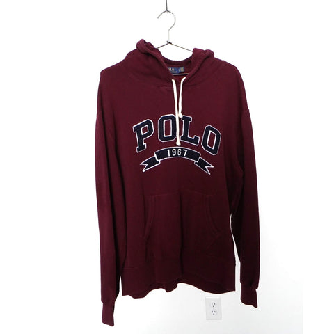 "Retail" Polo Ralph Lauren POLO 1967 Embroidered Pullover Hoodie Maroon Size XL