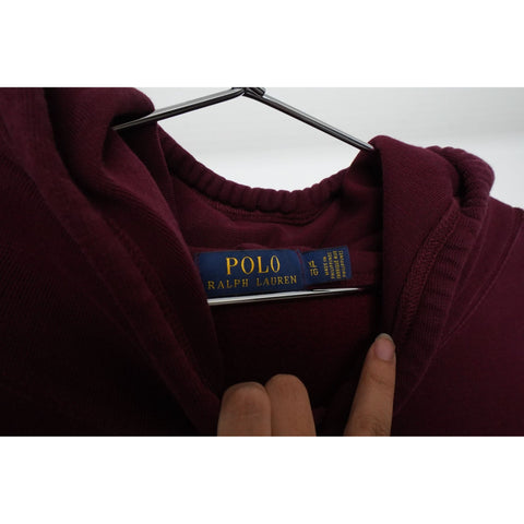 "Retail" Polo Ralph Lauren POLO 1967 Embroidered Pullover Hoodie Maroon Size XL