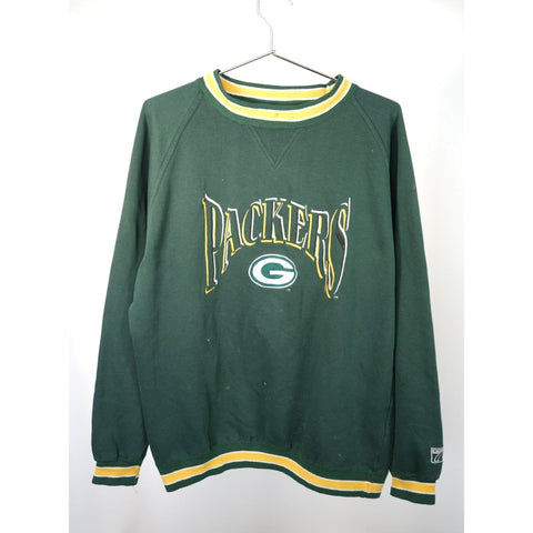 "Retail" Vintage 90s Logo 7 Green Bay Packers Crewneck Pullover Sweatshirt Green/Yellow