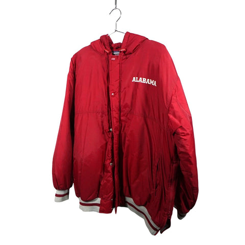 "Retail" Vintage Champs University of Alabama Crimson Tide Puffer Jacket Red Large Men's