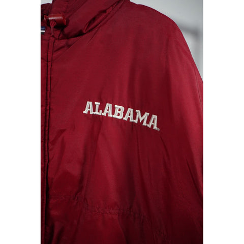 "Retail" Vintage Champs University of Alabama Crimson Tide Puffer Jacket Red Large Men's