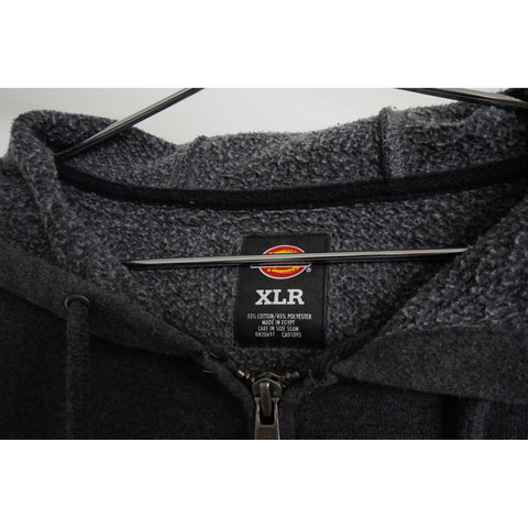 "Retail" Dickies Plain Full Zip Hoodie Charcoal Gray Size XLR Men's