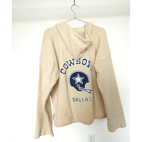 "Retail" VTG Centro Cobijero De Tlaxcala Dallas Cowboys Knitted Pullover Hoodie Cream XL