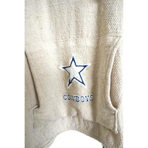 "Retail" VTG Centro Cobijero De Tlaxcala Dallas Cowboys Knitted Pullover Hoodie Cream XL