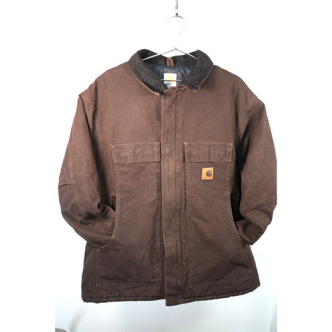 "Retail" Vintage Carhartt Quilt Lined Duck Canvas Traditional Coat Dark Brown XL