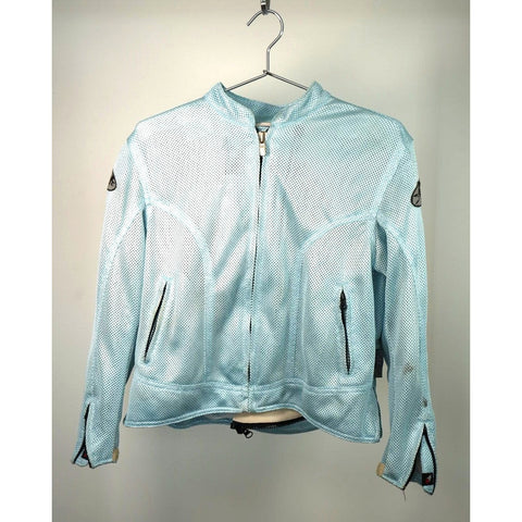 "Retail" Vintage Joe Rocket Baby Blue Moto Padded Mesh Jacket Large Women's