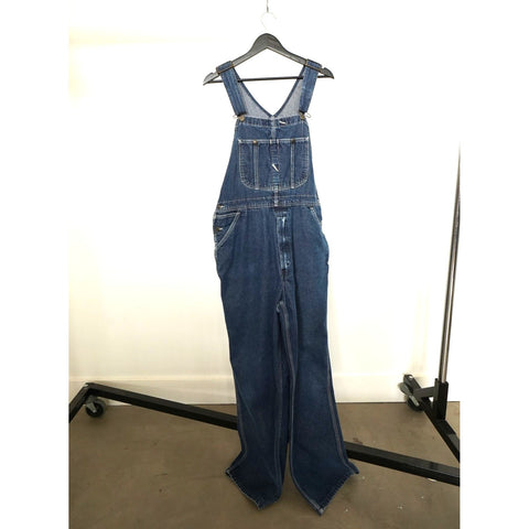 "Retail" Vintage Roebuks Mid Wash Bib Denim Overalls Blue 38x26 Men's