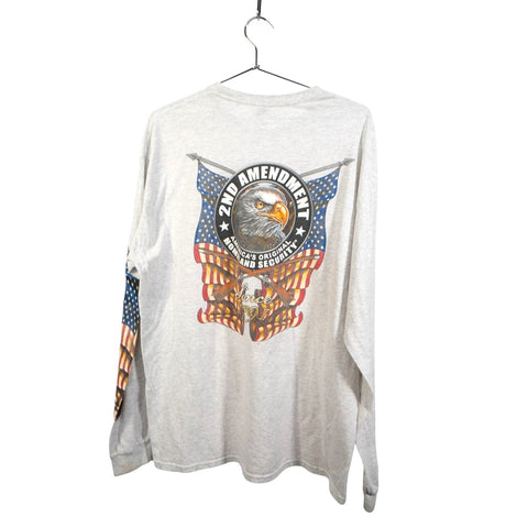 "Retail" 2nd Amendment America's Original Homeland Security Long Sleeve Tee Shirt Gray XL