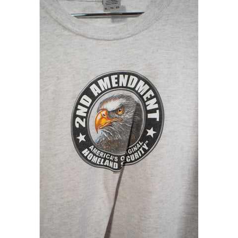 "Retail" 2nd Amendment America's Original Homeland Security Long Sleeve Tee Shirt Gray XL