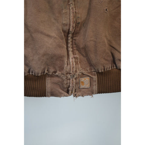 "Retail" Carhartt J14 DKB Quilt Lined Canvas Full Zip Santa Fe Jacket Dark Brown 2XL