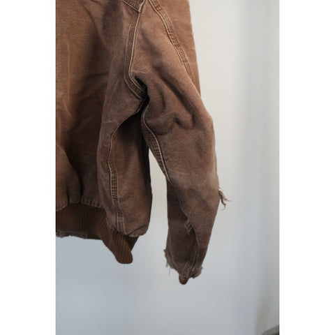 "Retail" Carhartt J14 DKB Quilt Lined Canvas Full Zip Santa Fe Jacket Dark Brown 2XL