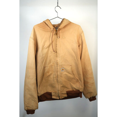 "Retail" Vintage Carhartt J131 Thermal Lined Canvas Full Zip Active Jacket Brown Large