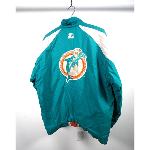 "Retail" Vintage Starter NFL Pro Line Miami Dolphins Full Zip Winter Jacket Medium Men's