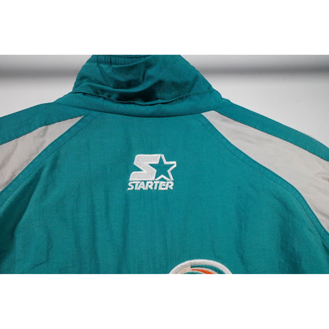 "Retail" Vintage Starter NFL Pro Line Miami Dolphins Full Zip Winter Jacket Medium Men's