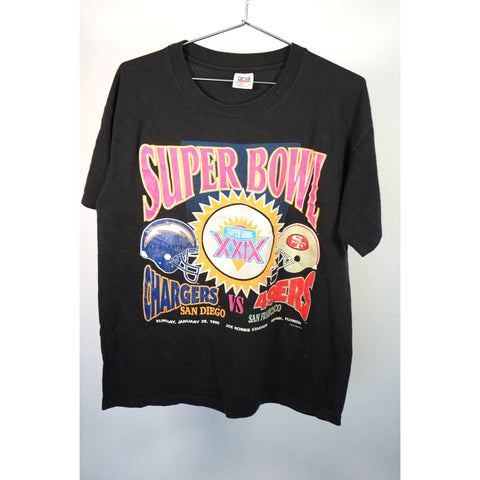 "Retail" Vintage Anvil 1995 Superbowl XXIX Chargers Vs. 49Ers Tee Shirt L Single Stitch