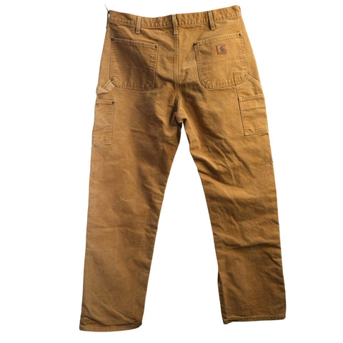 "Retail" Carhartt B136 BRN Dungaree Fit Double Knee Carpenter Work Pants Brown W36 Men's