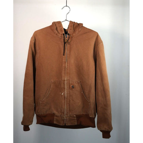"Retail" Vintage Carhartt J160 BRN Thermal Lined Canvas Full Zip Active Jacket Brown M