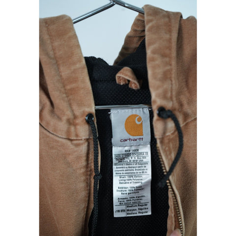 "Retail" Vintage Carhartt J160 BRN Thermal Lined Canvas Full Zip Active Jacket Brown M