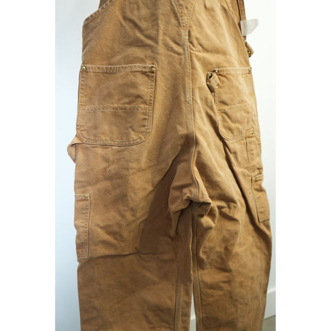 "Retail" Carhartt Unlined Canvas Double-Knee Workwear Bib Overalls Brown W39 Men's