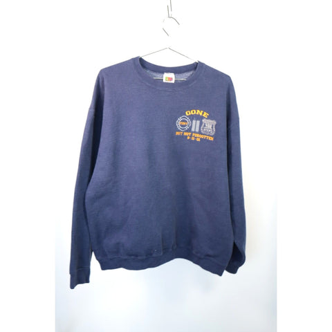 "Retail" Vintage FOTL 9/11 Gone But Not Forgotten Pullover Sweatshirt Navy XL