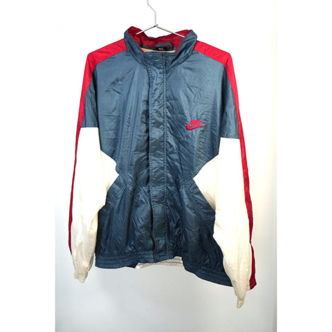 "Retail" Vintage 90s Nike 100% Nylon Full Zip Windbreaker Jacket Multicolor XL
