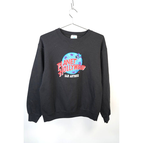 "Retail" Vintage Planet Hollywood San Antonio Embroidered Pullover Sweatshirt Black M